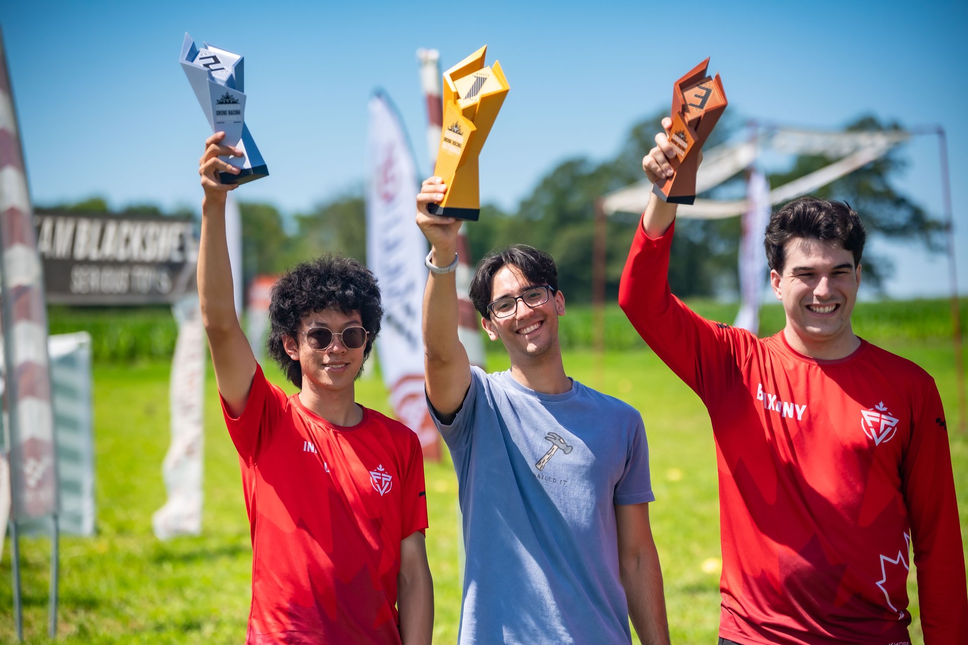 2026 Pro podium celebration at the Canadian Drone Racing Nationals